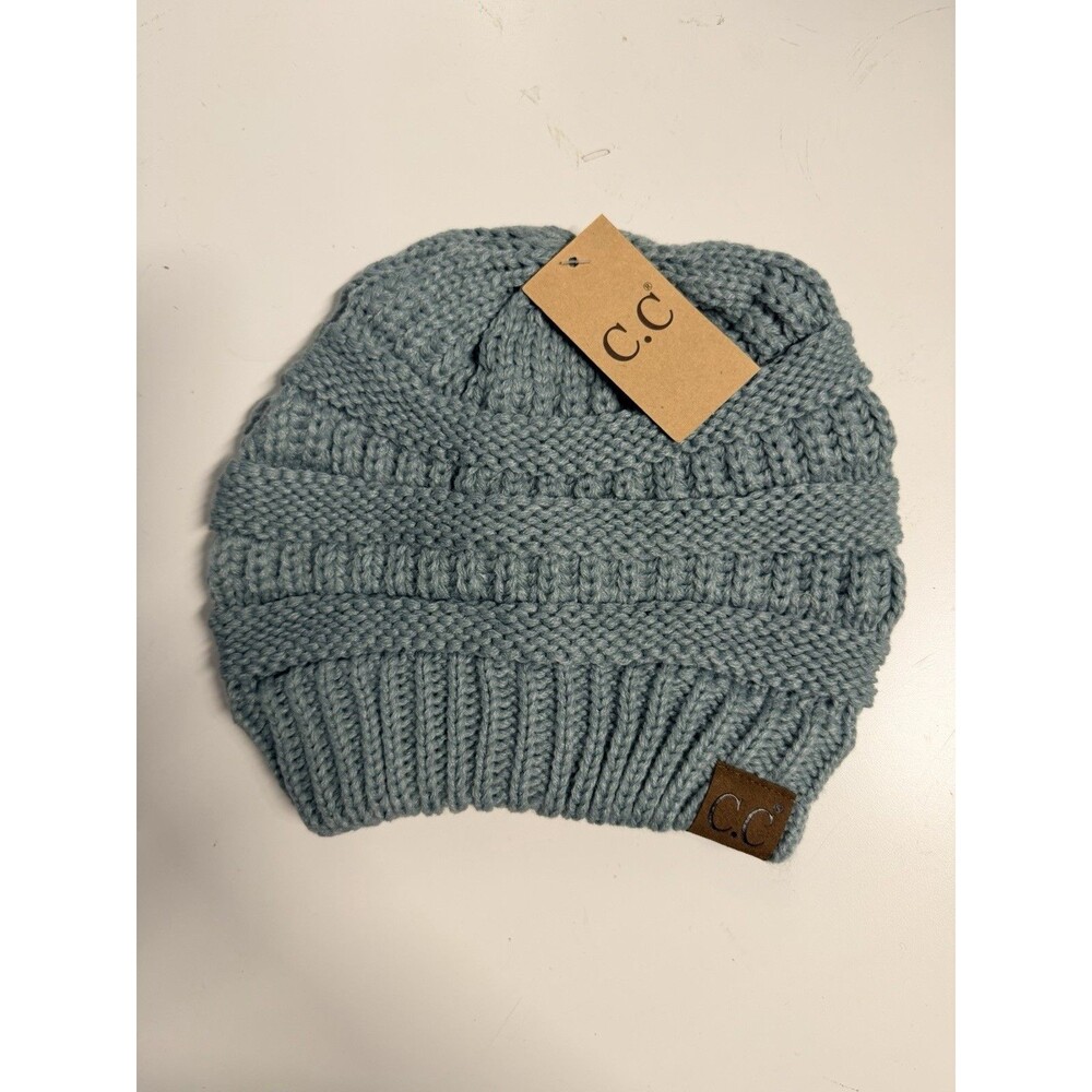 Cable Knit Beanie C.C. Exclusives Warm Thick Winter Mint Cap Hat Acrylic